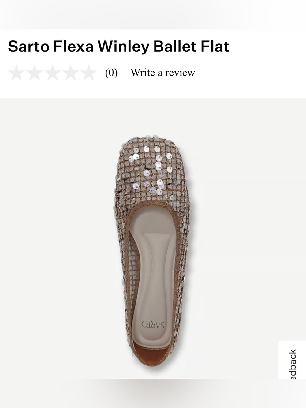 Franco Sarto Brown Sequin Ballet Flat - Picture 3 of 4